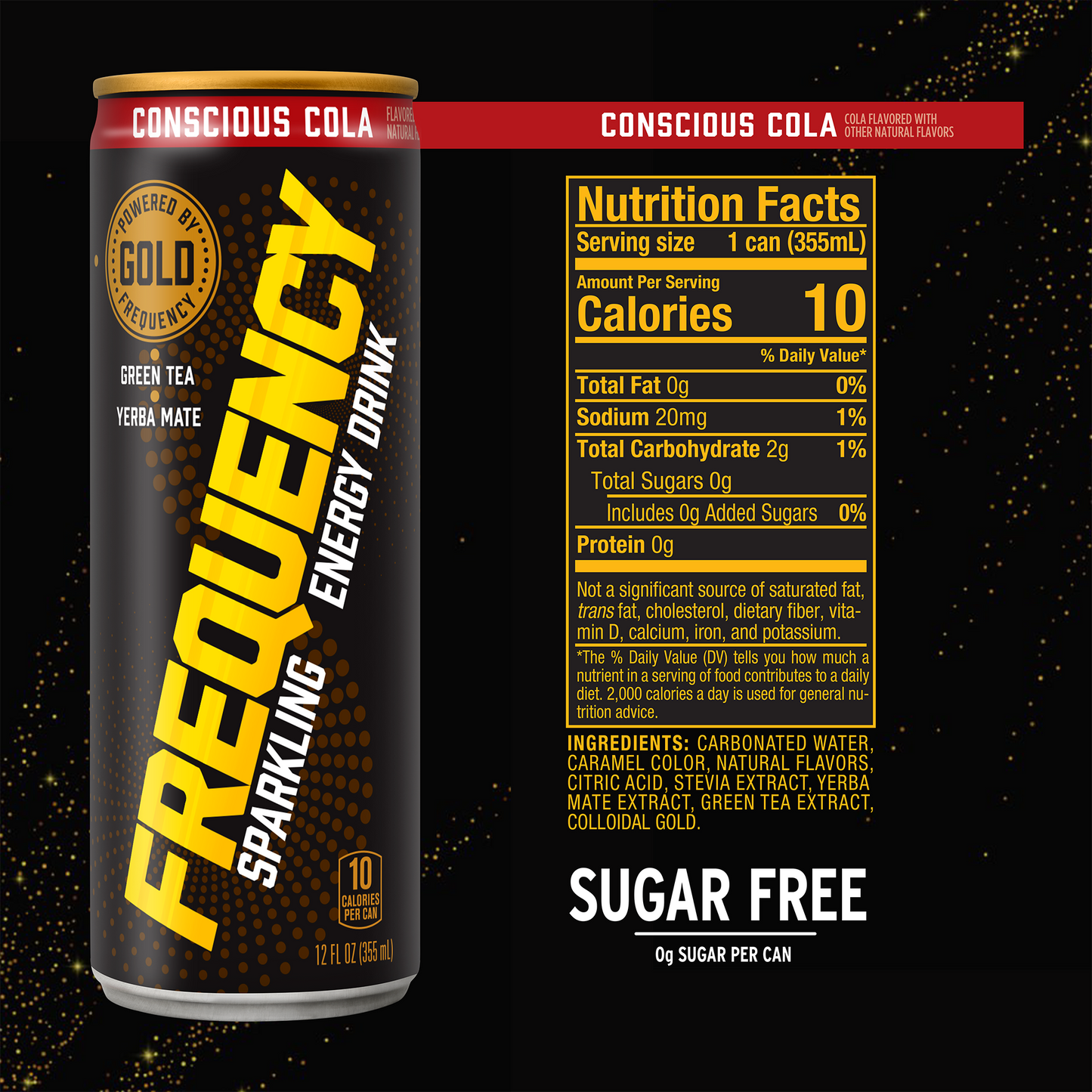 Frequency Sparkling Energy Drink Conscious Cola 24 pack